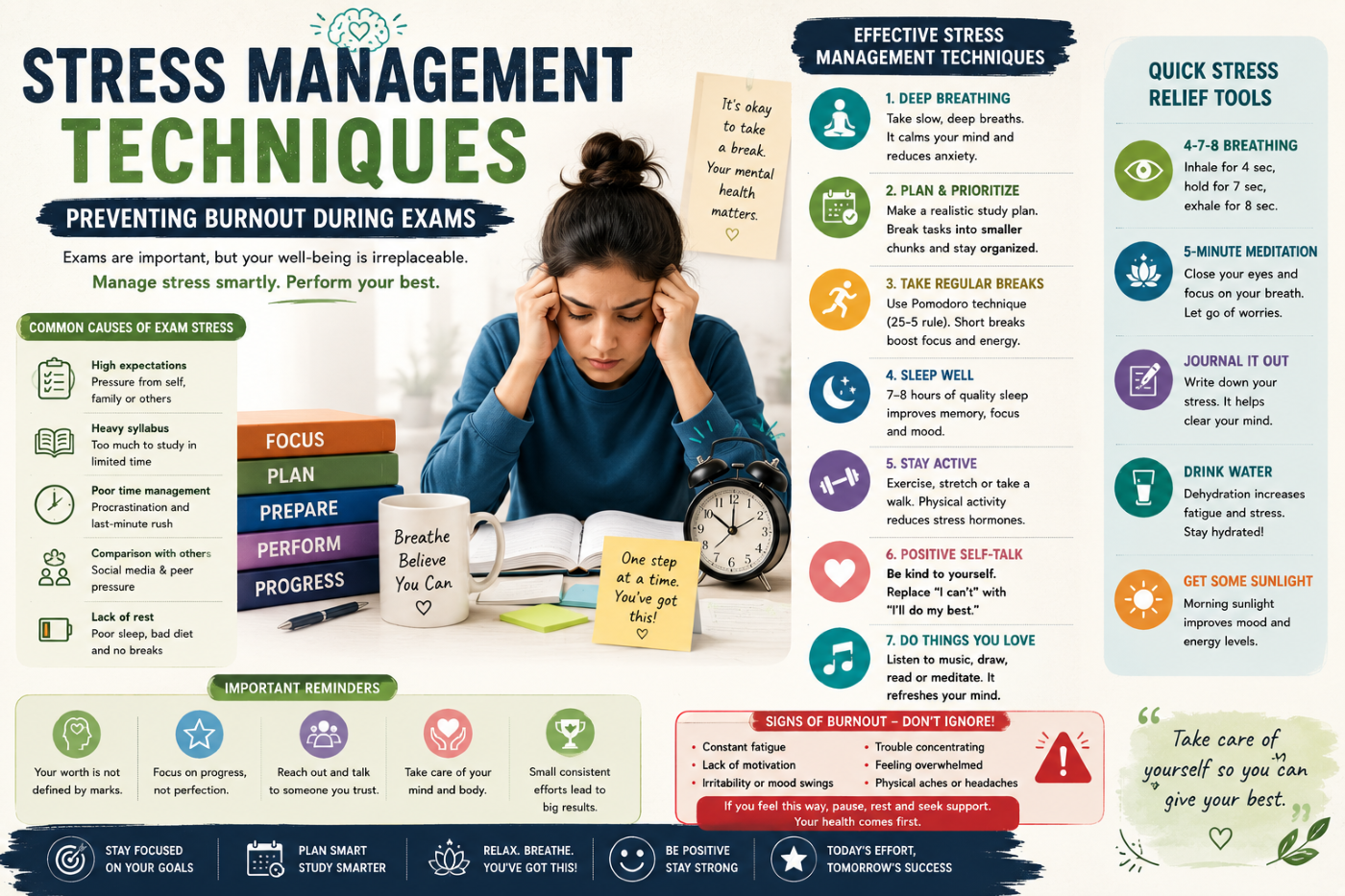 Stress Management Techniques: Preventing burnout during exams