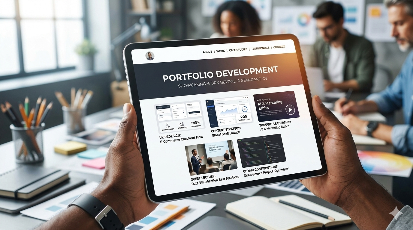 Portfolio Development: Showcasing work beyond a standard CV