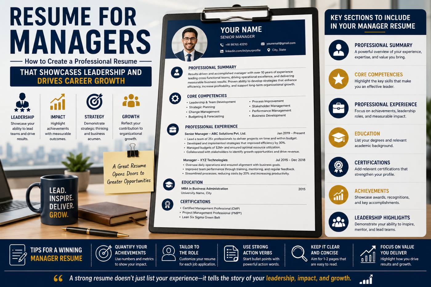 Resume for Managers: How to Create a Professional Resume That Showcases Leadership and Drives Career Growth
