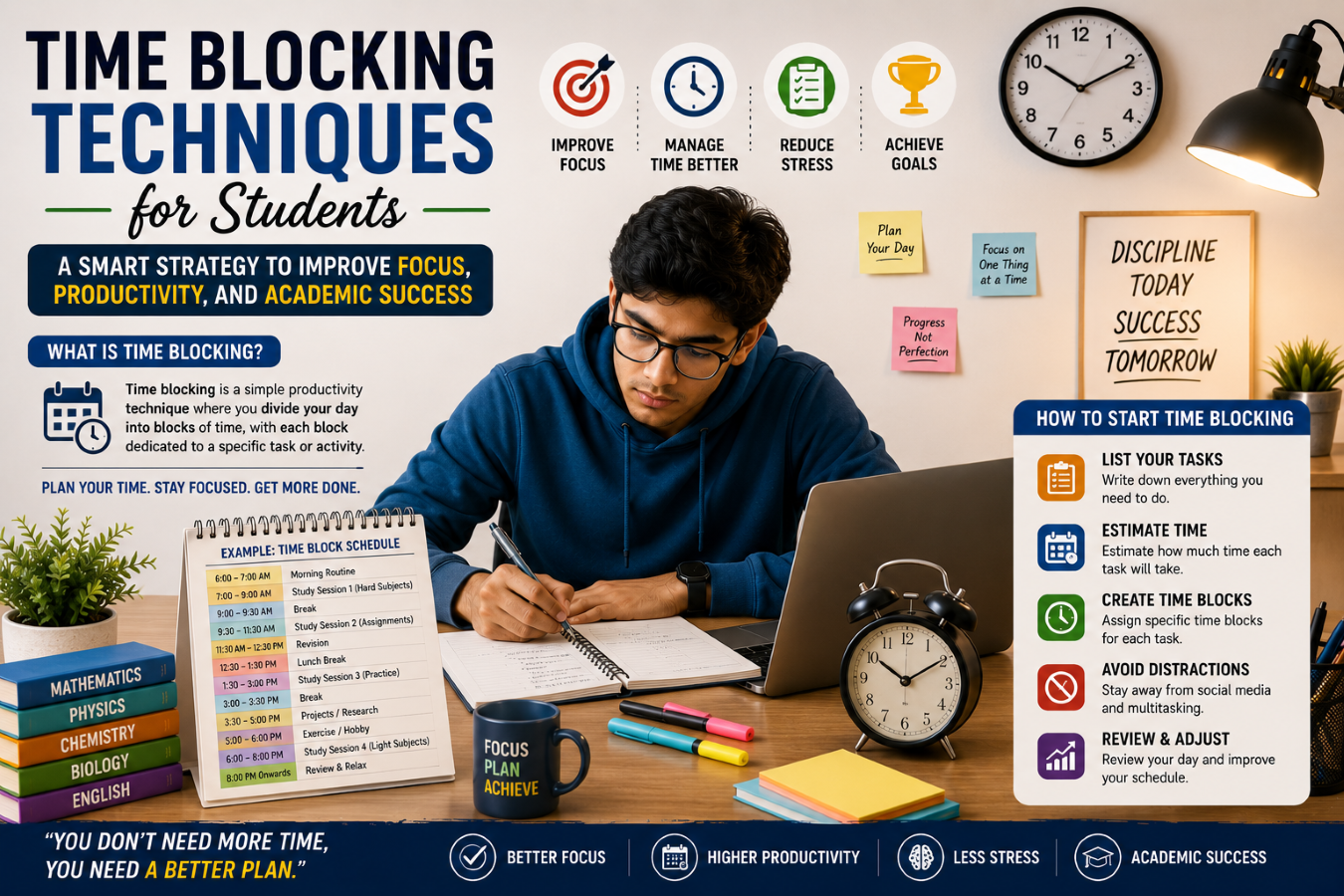 Time Blocking Techniques for Students: A Smart Strategy to Improve Focus, Productivity, and Academic Success